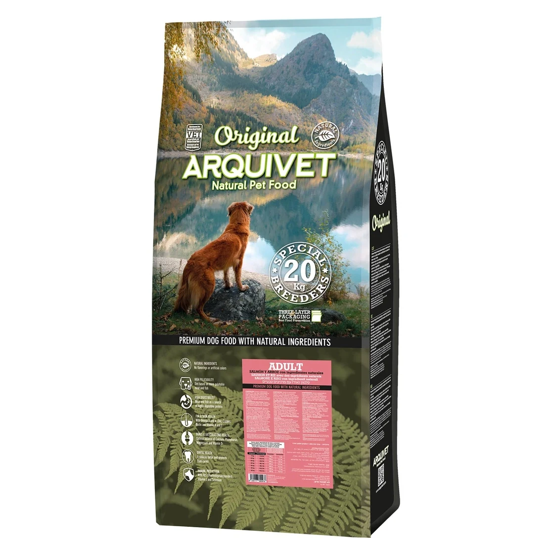 Arquivet Original Adult Salmon täiskasvanud koerte kuivtoit lõhe ja riisiga, 20 kg