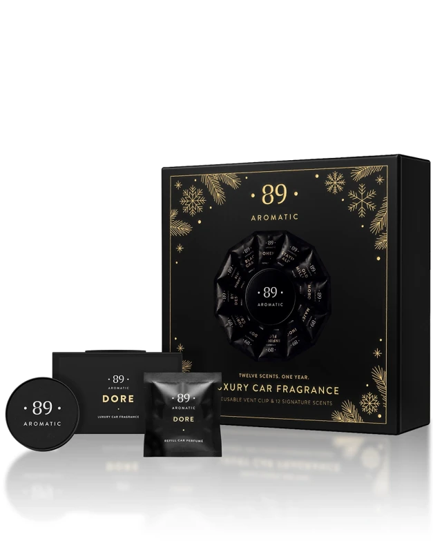 Aromatic •89• autolõhnakomplekt – metallhoidik ja 12 lõhnatäidet