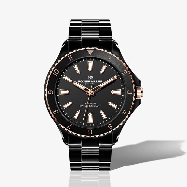 Rogier Miller CONRAD Rose Gold Black meeste käekell